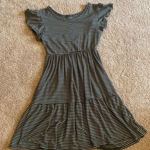 Olivia Rae Green and White Ruffle Dress